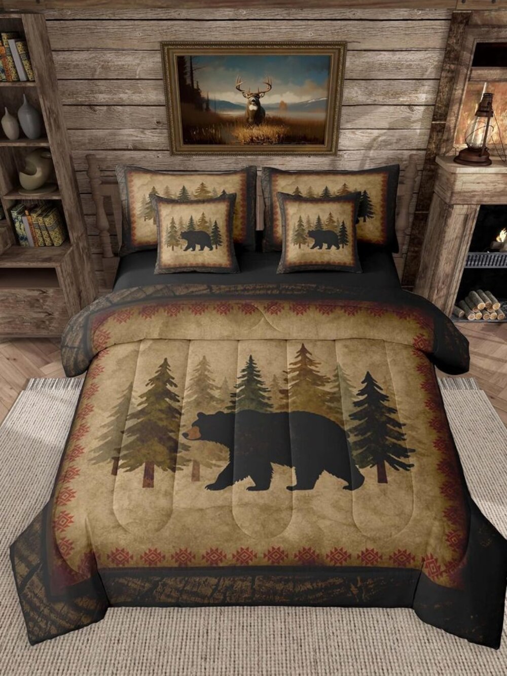 Bear Comforter Set Queen Size 7 Piece for Kids Boys Girls